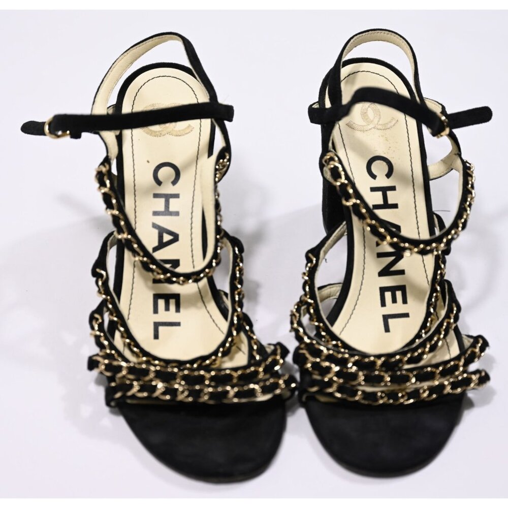 Chanel Chain Link Sandals in Black - Picture 2 of 7